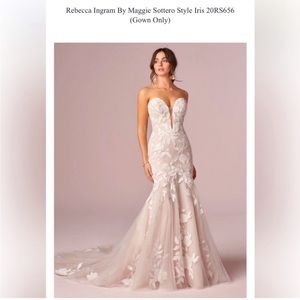 Strapless mermaid bridal gown in oversized lace By Rebecca Ingram -Hattie Dress